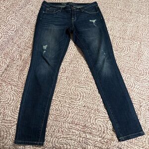 Mossimo Supply Co. Women's Distressed Dark Blue Skinny Jeans